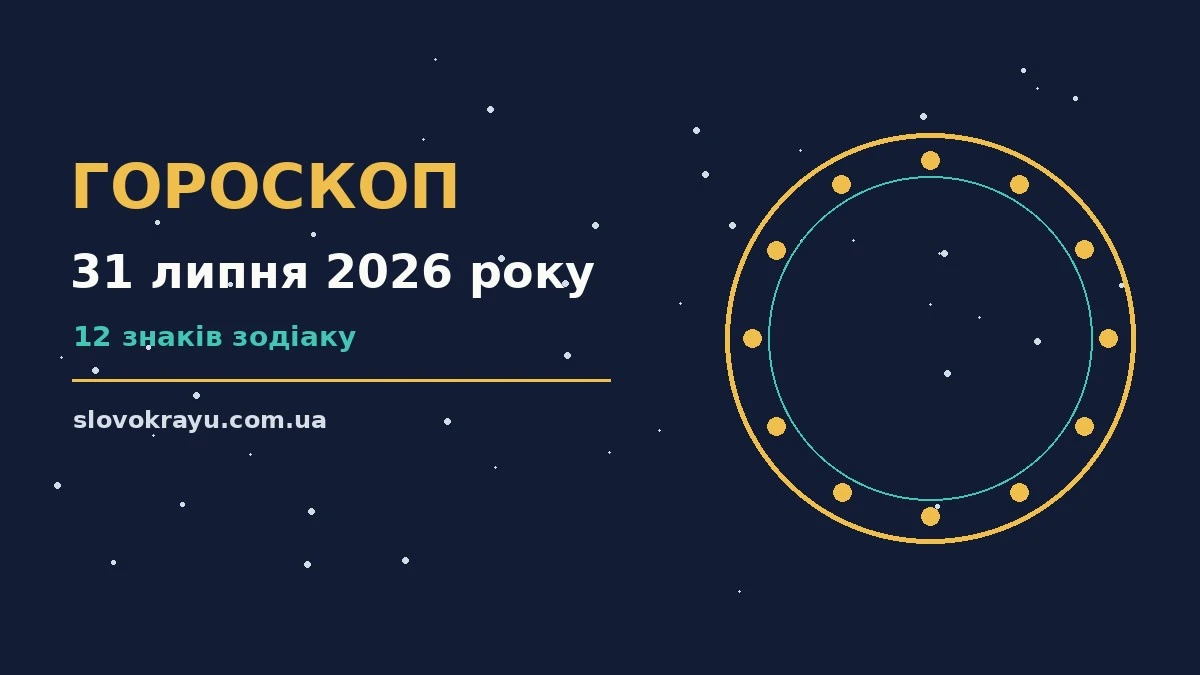 Гороскоп на 31 липня 2026 року: рішення та підказки дня про події, зустрічі та вибір