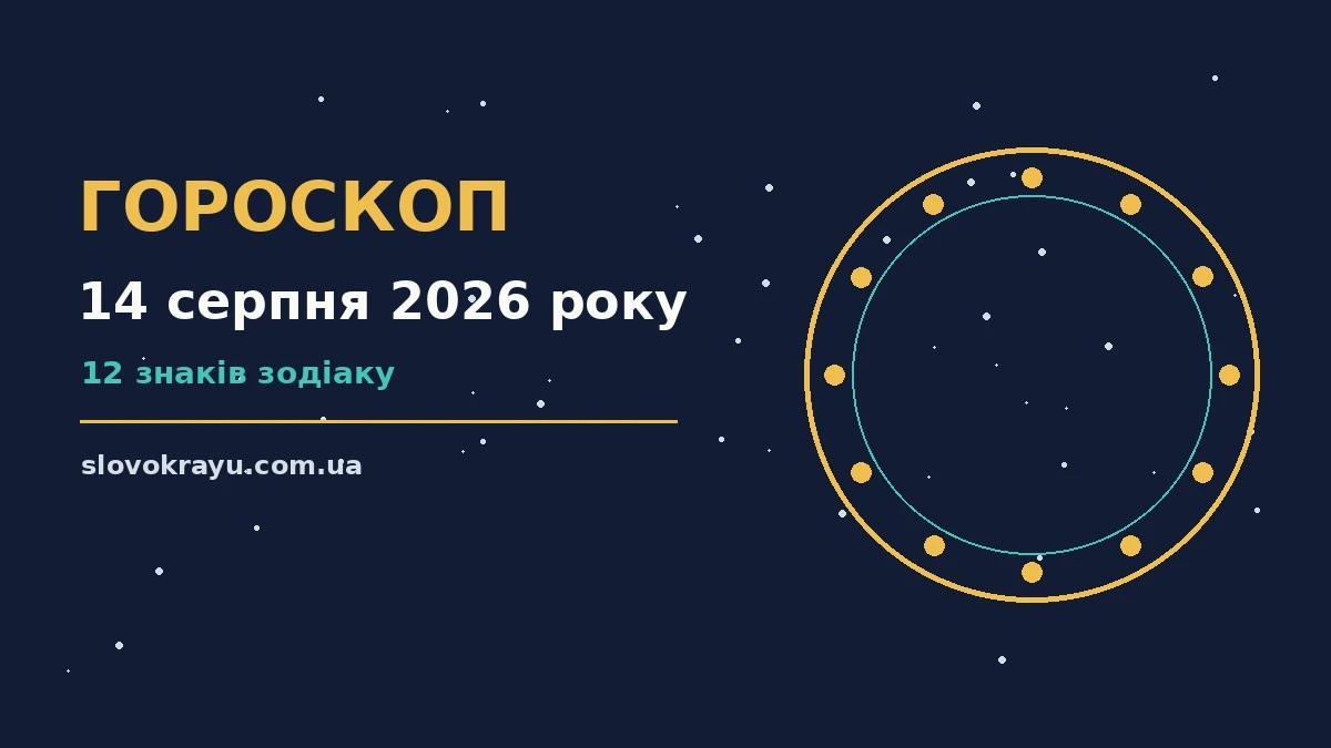 Гороскоп на 14 серпня 2026 року: рішення та підказки дня про події, зустрічі та вибір