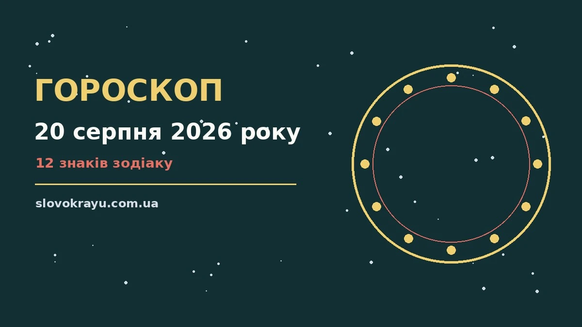 Гороскоп на 20 серпня 2026 року: рішення та підказки дня про події, зустрічі та вибір