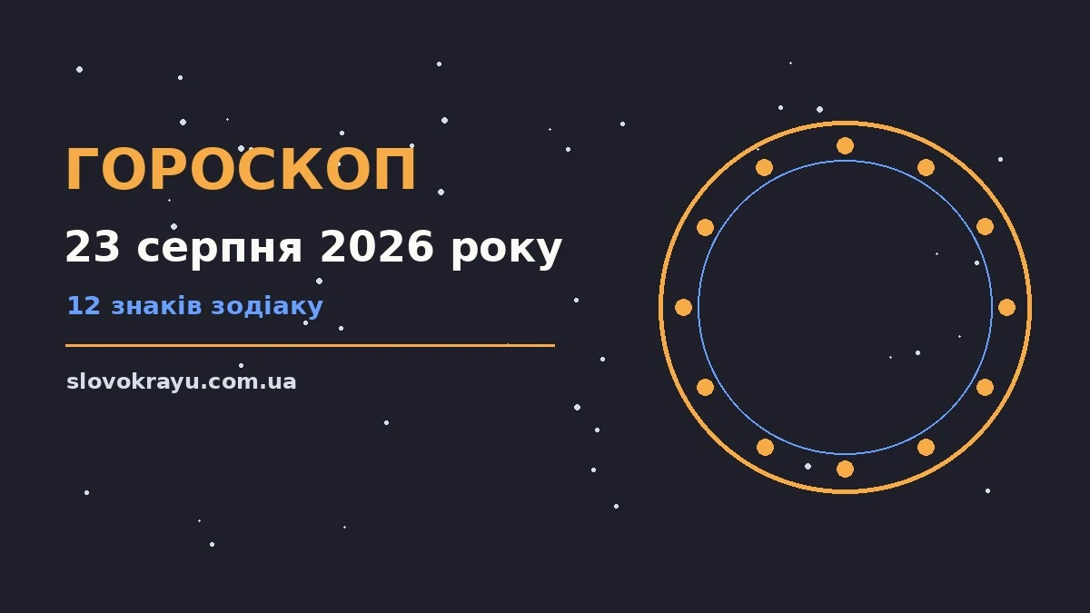 Щоденний гороскоп на 23 серпня 2026 року: огляд дня, поради для дванадцяти знаків і практичні дії
