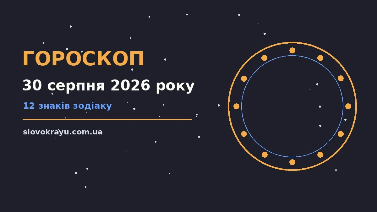 Гороскоп на 30 серпня 2026 року: рішення та підказки дня про події, зустрічі та вибір