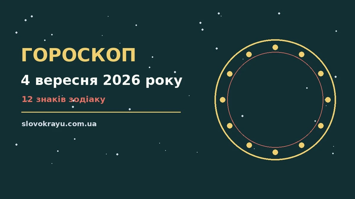 Гороскоп на 4 вересня 2026 року: рішення та підказки дня про події, зустрічі та вибір
